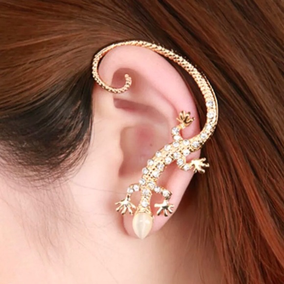 Unique Diamond Lizard Cuff Wrap Around Earring - Picture 2 of 13